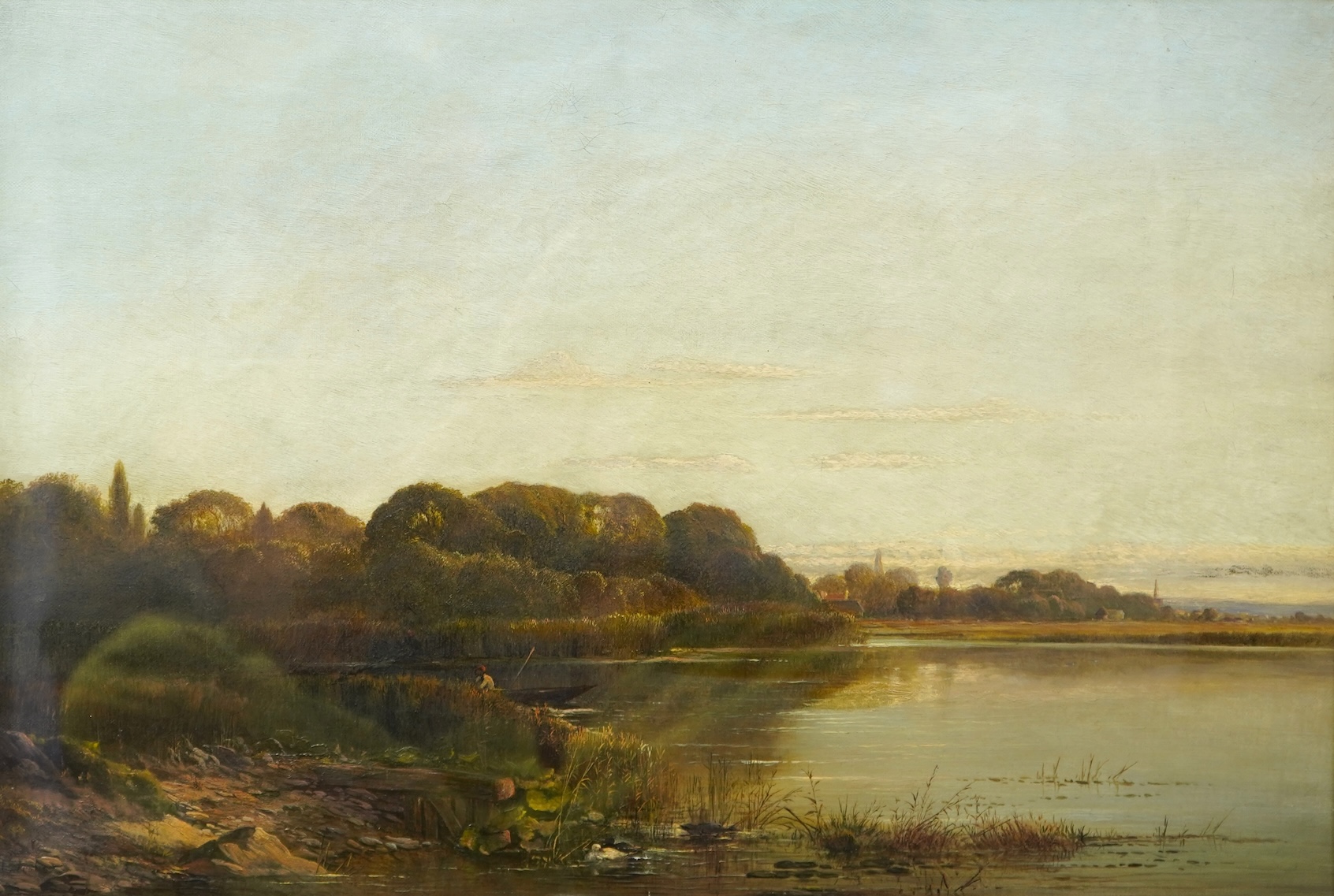 Charles Leslie (1835-1890), Morning on the Thames at Shiplake, signed lower left